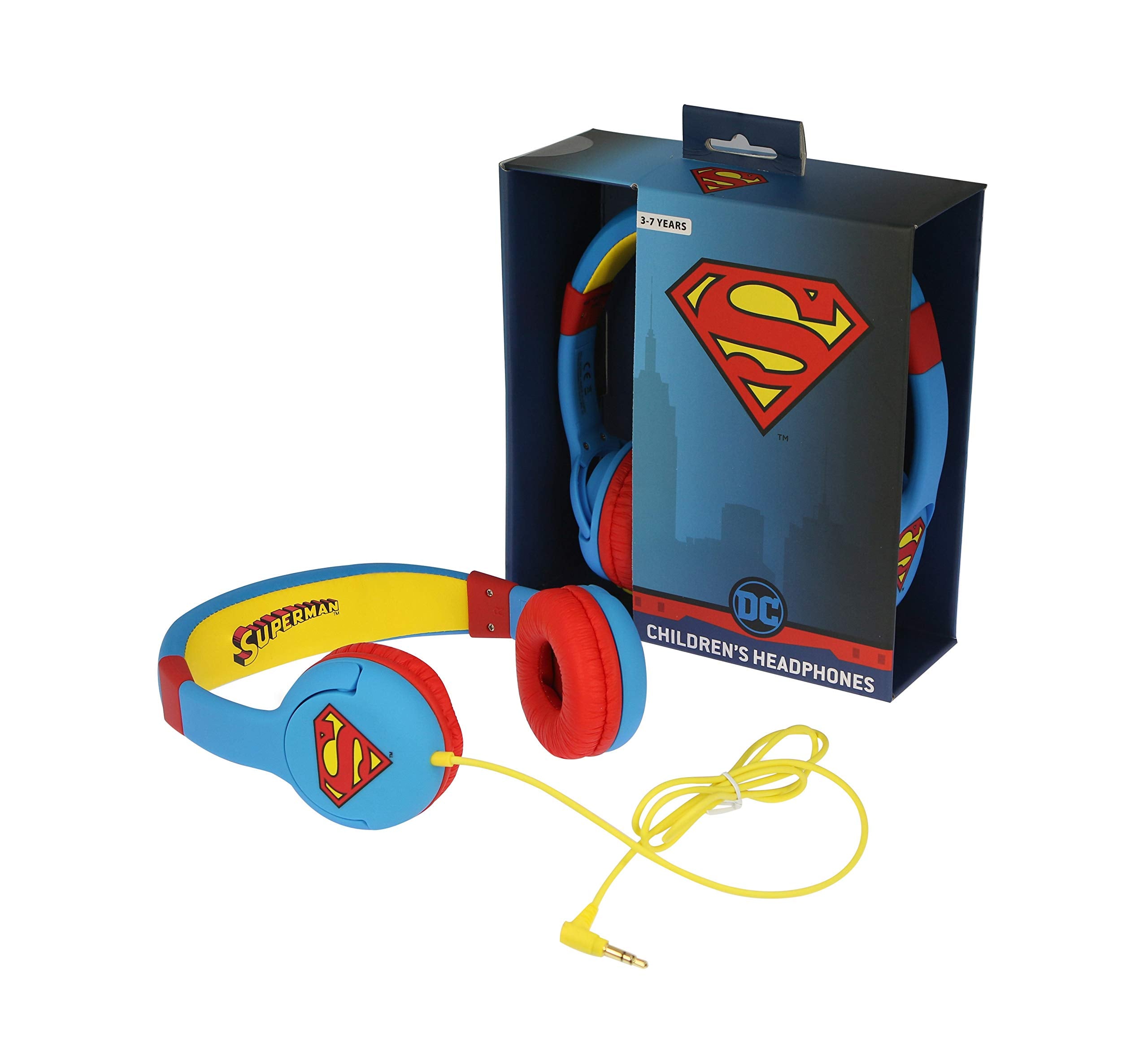 OTL Technologies Superman Man of Steel DC0262 - Casque fermé junior avec fonction de sécurité Limite de volume à 85 dB pour enfants de 3 à 7 ans, bleu et rouge OTL Technologies Superman Man of Steel DC0262 - Casque fermé junior avec fonction de sécurité Limite de volume à 85 dB pour enfants de 3 à 7 ans, bleu et rouge